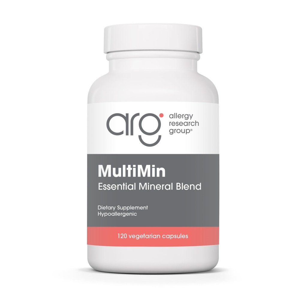 Allergie Research Group MultiMin - Multi Minerals Supplement for Men and Women, Trace Minerals, Mineral Complex, Boron, Iron, Magnesium - 120 Tel.