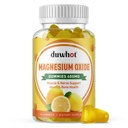 Magnesiumoxide Gummies 400mg, Magnesiumoxide Kauwbaar supplement voor volwassenen & kinderen, nerveus, spier, bot en hart ondersteuning, niet GGO, pectine, veganist, 60