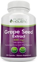 Pure holistische druivenzaadextract 20.000mg - 250 Vegan Capsules - 8+ maandvoorraad - gestandaardiseerd tot 95% polyfenolen - 400 mg per capsule - maximale sterkte druivenzaad - niet-GMO & bestrijdingsmiddelvrij