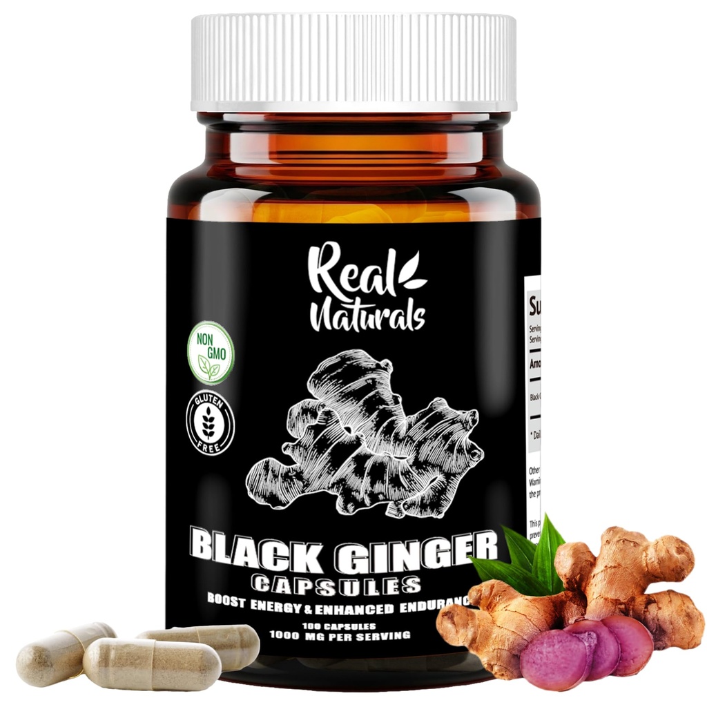 Zwarte gember voor mannen Capsule 500 mg (100 capsules) Vegan kaempferia parviflora Zwarte gemberextract Capsules voor totale duurzaamheid en prestaties