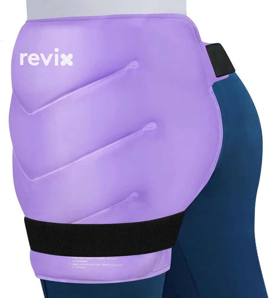 REVIX Extra Large Hip Ice Pack Wrap met riemen, Herbruikbare Gel Ice Pack voor Hip Vervanging, Dikte, Schouder & Terug, Zachte Lining Koude Compress Recovery Kit