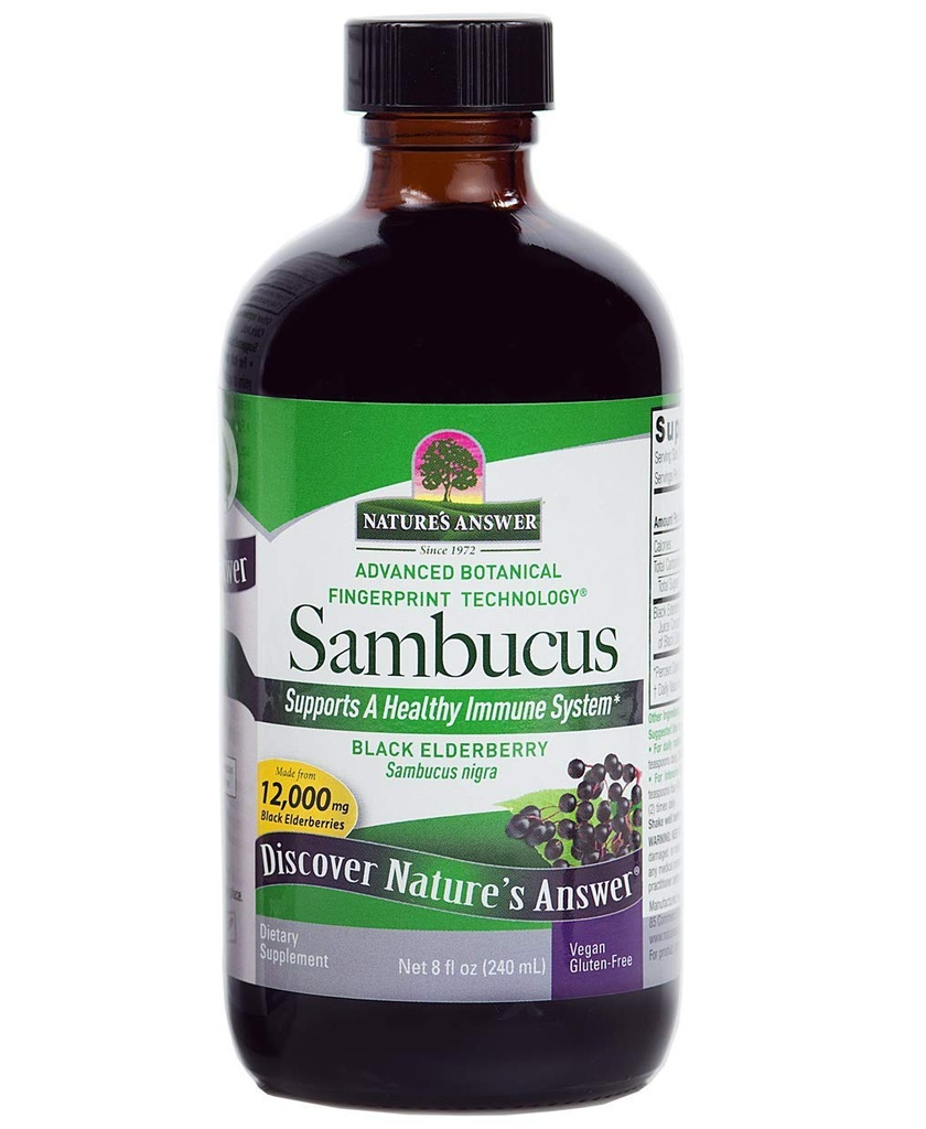Nature's Antwoord Sambucus Zwarte Vlier Berry Extract Stroop in Plastic Fles Alcohol-Gratis 8-Fluid Ounces 