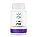 Slaapwel Kalmte en ontspannende ondersteuning Formule - Krachtig mengen met Magnesium, L-Theanine, GABA en Melatonine - Verbetert ontspanning + bevordert gezonde slaappatronen - 60 capsules