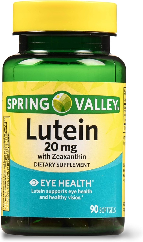 Spring Valley Lutein met Zeaxanthine Dieetsupplement, 20 mg, 90 Tellen