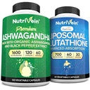 Nutrivein Premium Ashwagandha & Liposomale Glutathion Supplement Bundle: Hoge-Absorptie Glutathion Liposomale Supplement & Ashwagandha Supplements for Immunity, Balance, Vitality, & Detox