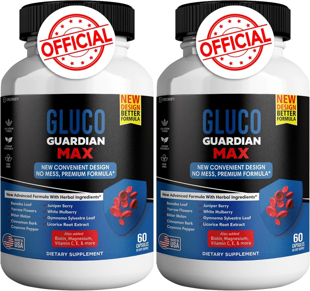 Gluco Guardian Max Advanced Wellness Support Capsules – Vitamin, Mineral, and Herbal Supplement with Magnesium, Vitamin C, Zinc, and Banaba Leaf – Non-GMO, Gluten-Free – 120 Capsules (2)