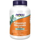 NOW Voedingssupplementen, Kalium Gluconaat 99mg, Makkelijker doorslikken, Essentiële Mineralen*, 250 tabletten
