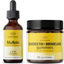 HERBAMAMA Mullein Leaf Extract en Quercetin Gummies Kit - Bundel van Mullein Leaf Drops 2 fl oz en 800 mg Quercetin met Bromelain Gummies - Vegan, Non-GMO, Alcoholvrije - 2 Pack