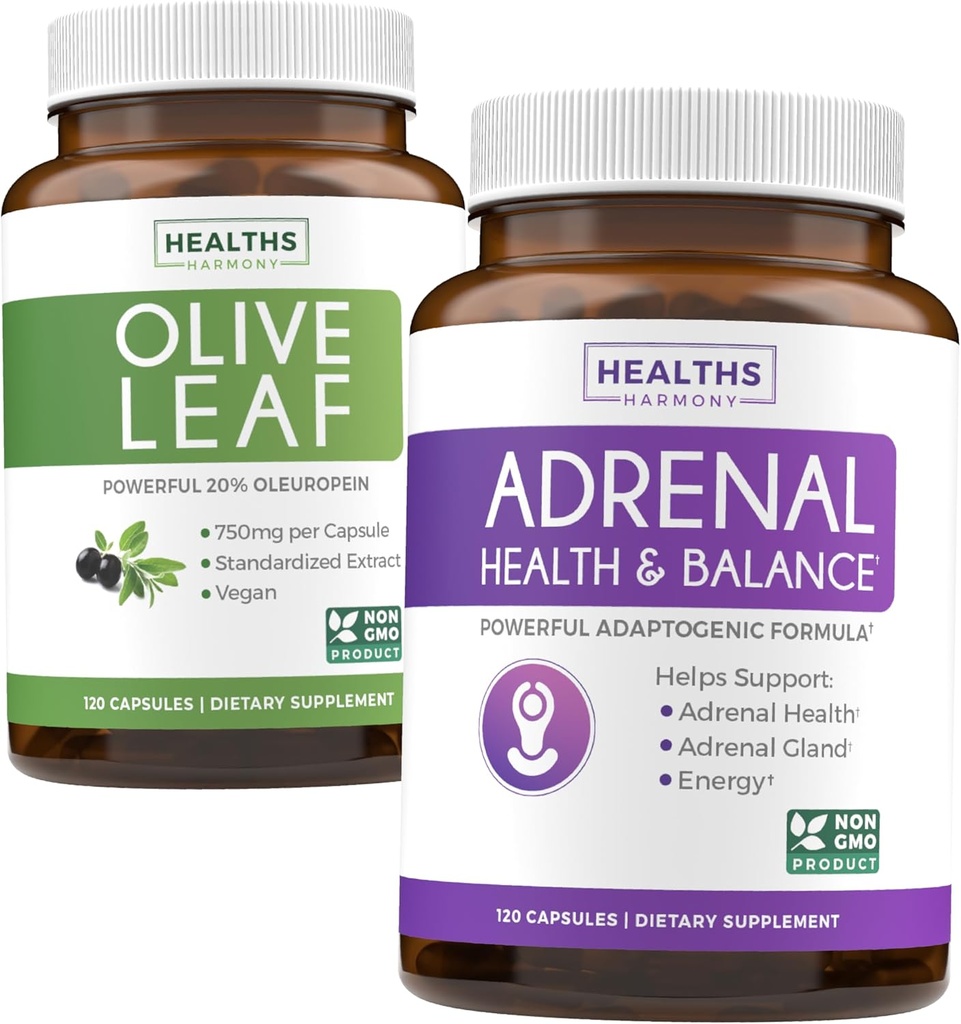 Olive Leaf Extract & adrenal support (4-maand supply) Zen & Vigo Bundle of Olive Leaf Extract (120 capsules) Super Sterkte & adrenal support (120 capules) Krachtige adrenal support - Handhaaf balans