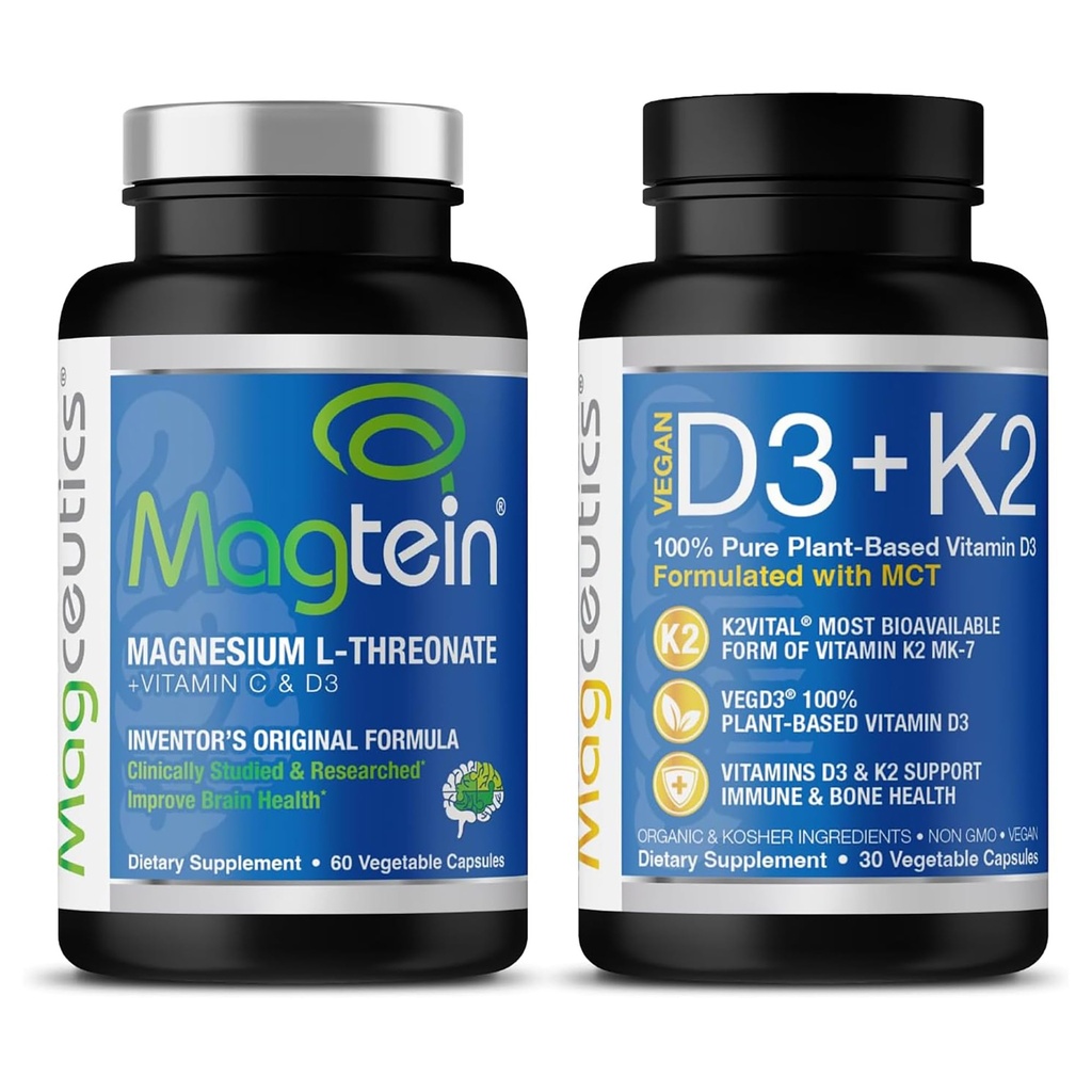 Magteïne Magnesium L-Threonaat en vitamine D3 K2 bundel