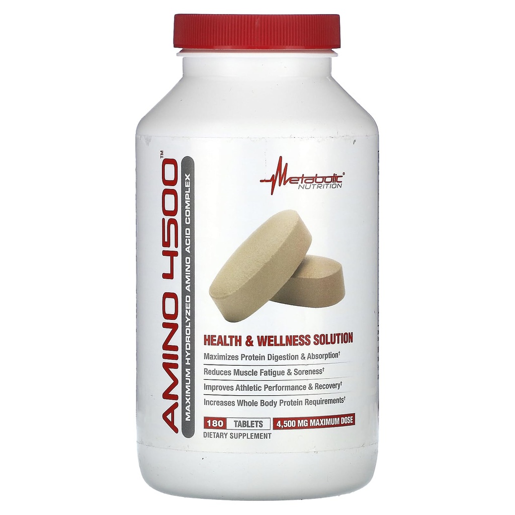 Metabole voeding Amino 4500 tabletten Maximale sterkte Gehydrolyseerd Amino Acid Complex 4500 mg (180)