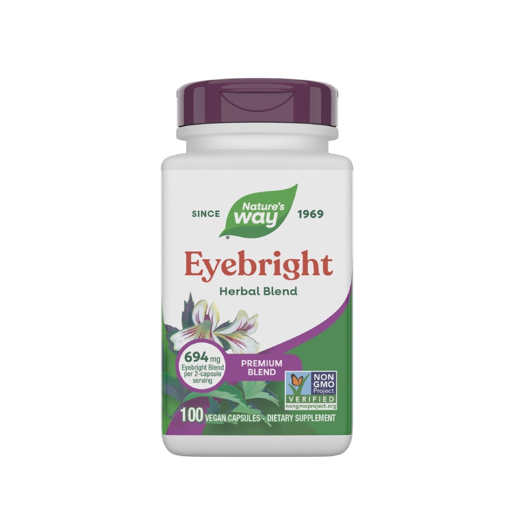 Nature's Way Eyebright Premium Blend, Herbal Blend, Non-GMO Project Geverifieerd, Vegan, 100 Capsules (Verpakking mei Vary)