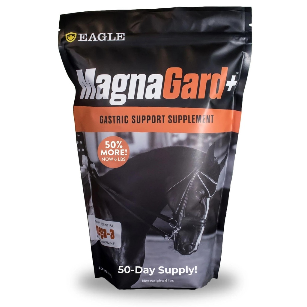 Plus Gastric Support Supplement voor paarden met Omega 3s Relieves Ulcers, Kalmerende Supplement, Magnesium & andere vitale mineralen Powder, 6 Pond Bag, 45-Day Supply door Eagle Equine