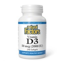 Natuurlijke factoren - Vitamine D3 2000 IE, Ondersteunt gezonde botten, 240 zachte gel