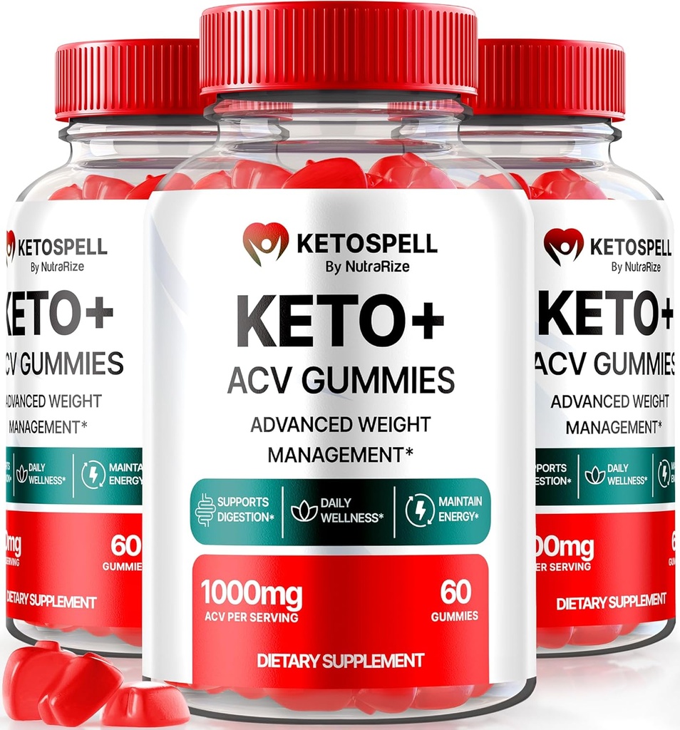 (3 Pack) Keto Spell ACV Gummies, KetoSpell Keto ACV Geavanceerde gewichtsverlies formule, Alle Natuurlijke Apple Cider Vinegar 1000MG, KetoSpell Keto + ACV Supplement, Gomitas Reviews (180 Gummies)
