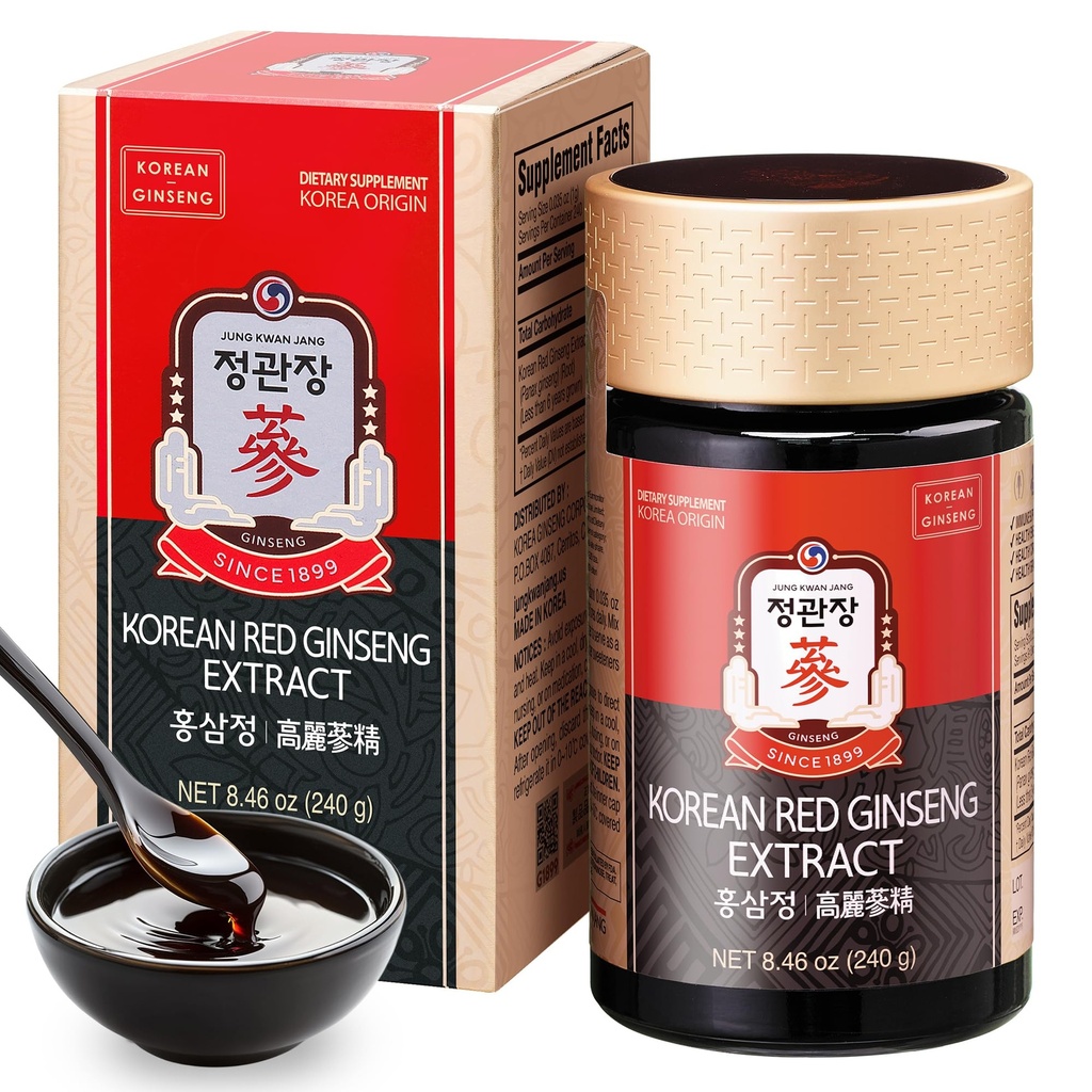CheongKwanJang [Korean Red Panax Ginseng Extract Extra sterkte, Energie Boost, Performance, Boost Immune System, Uithoudingsvermogen, Bloedcirculatie en geestelijke gezondheid Ondersteuning, Geheugen, Productiviteit - 240g