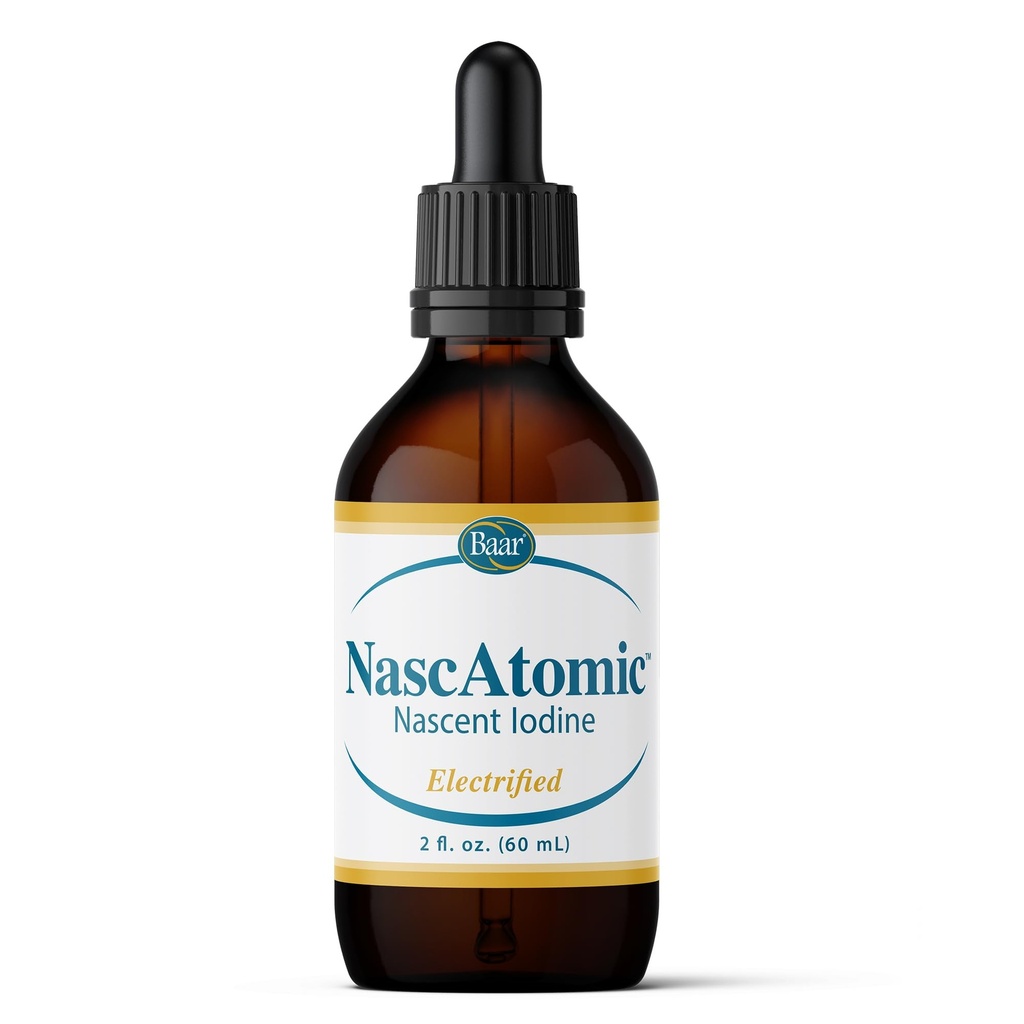 BAAR Nascatomic Electrified Nascent Iodine Liquid Drops, Potent 2% Formula for Energy, Vitality, Metabolisme Boost, Detox, Immune Support, Mental Clarity & Thyroid Health, 2 fl oz (Pack of 1)