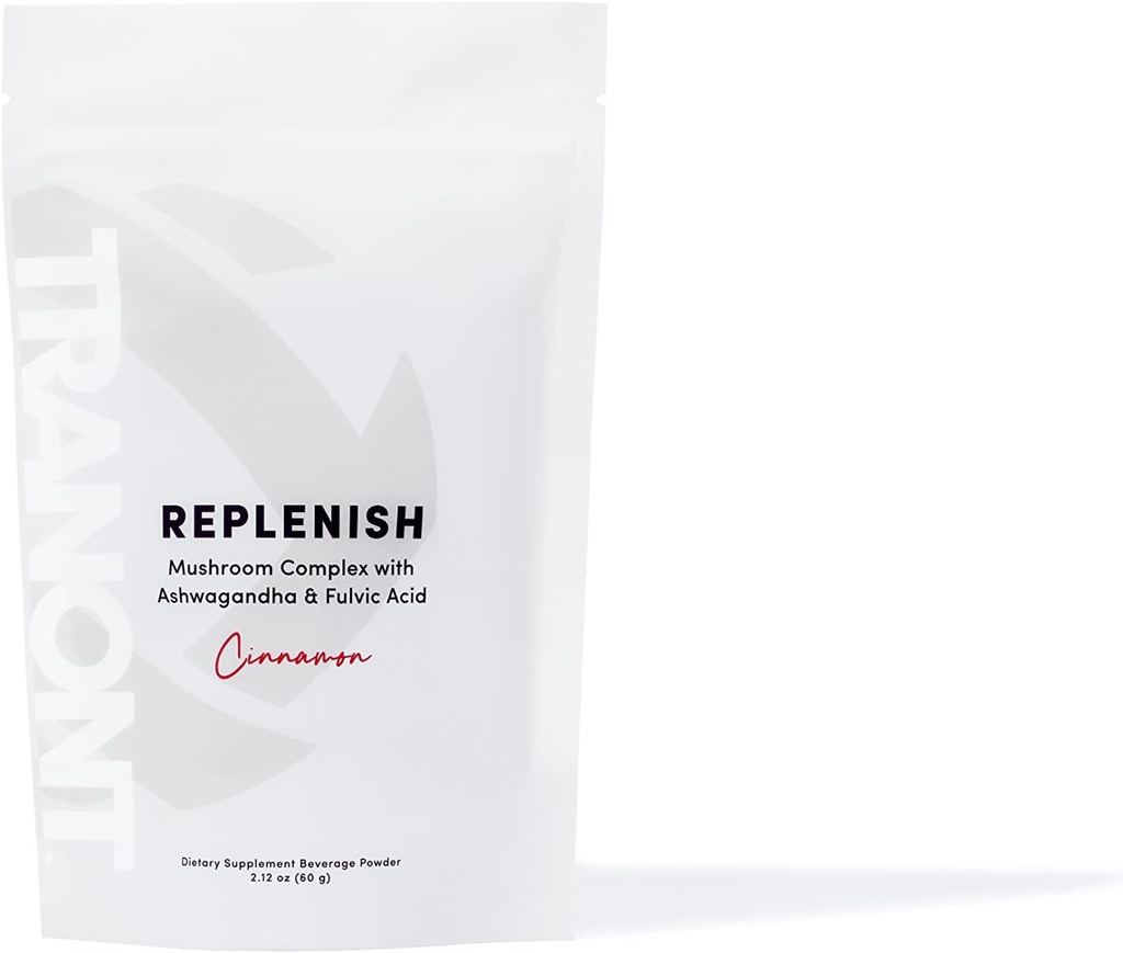 Tranont Replenish Mushroom Complex with Ashwagandha & Fulvic Acid, Cinnamon Flavor - Dieetsupplement Drankpoeder - 2.12 oz (60 g)