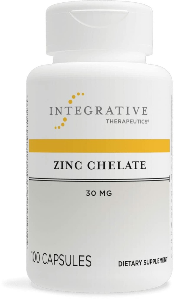 Integrative Therapeutics Zinkchelate - Antioxidant Support & Healthy Immune Function* - Mineral Supplement for Men & Women - Dairy-Free & Gluten-Free - 100 Capsules (100 Servings)