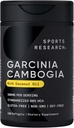 Sportonderzoek Garcinia Cambogia Extract (60% HCA) met extra maagdelijke biologische kokosolie, niet-GMO, soja en glutenvrij (180 vloeibare softgels)