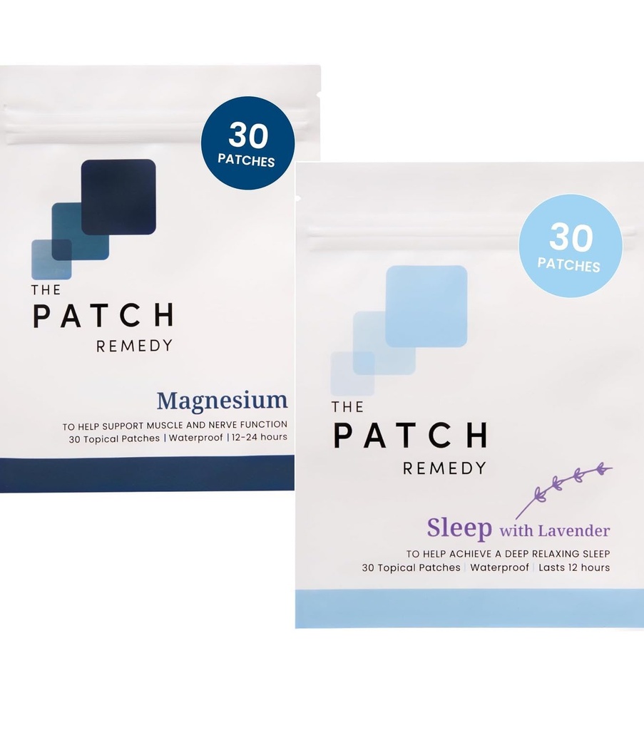 De Patch Remedy Sleep & Recovery Bundle - (60 Patches) Essentiële Avond Ontspanning & Muscle Recovery Kit met Slaap Lavender Patch & Magnesium Glycinate Patch