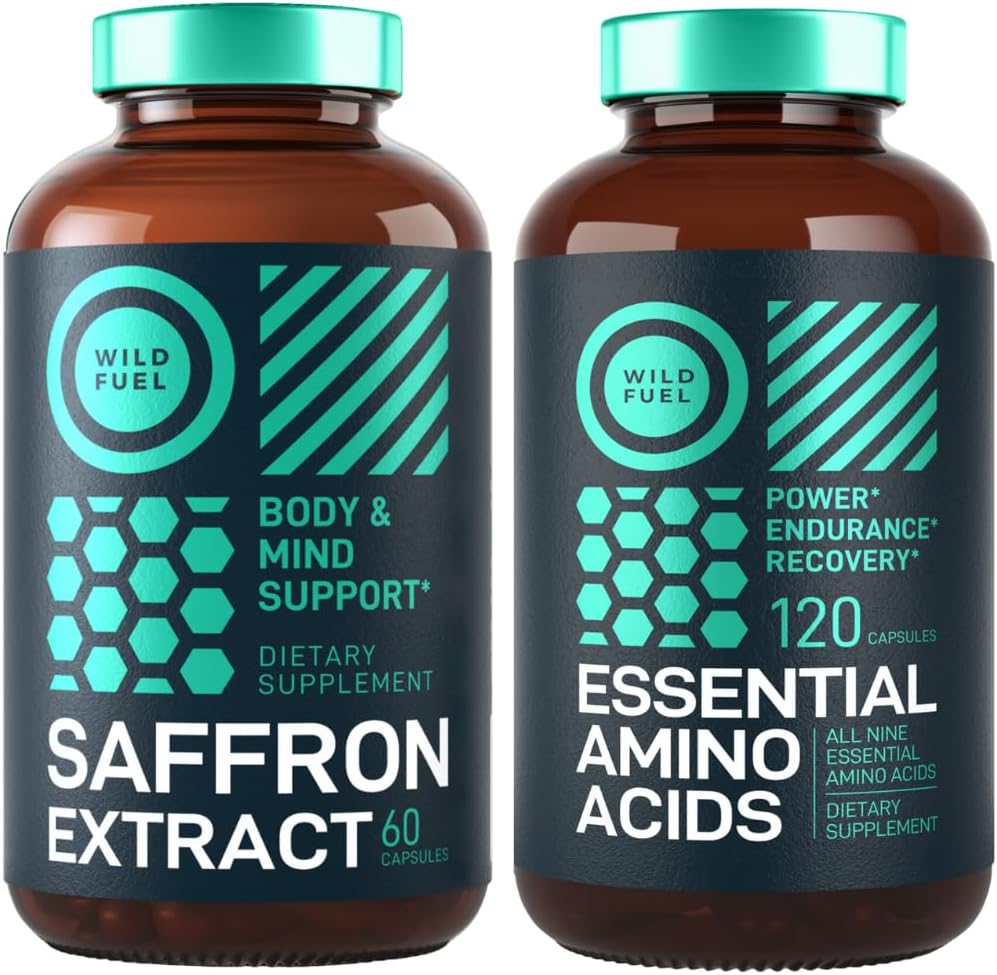 Essentiële Aminozuur Supplement en Pure Saffron Extract Energie en Mood Bundle