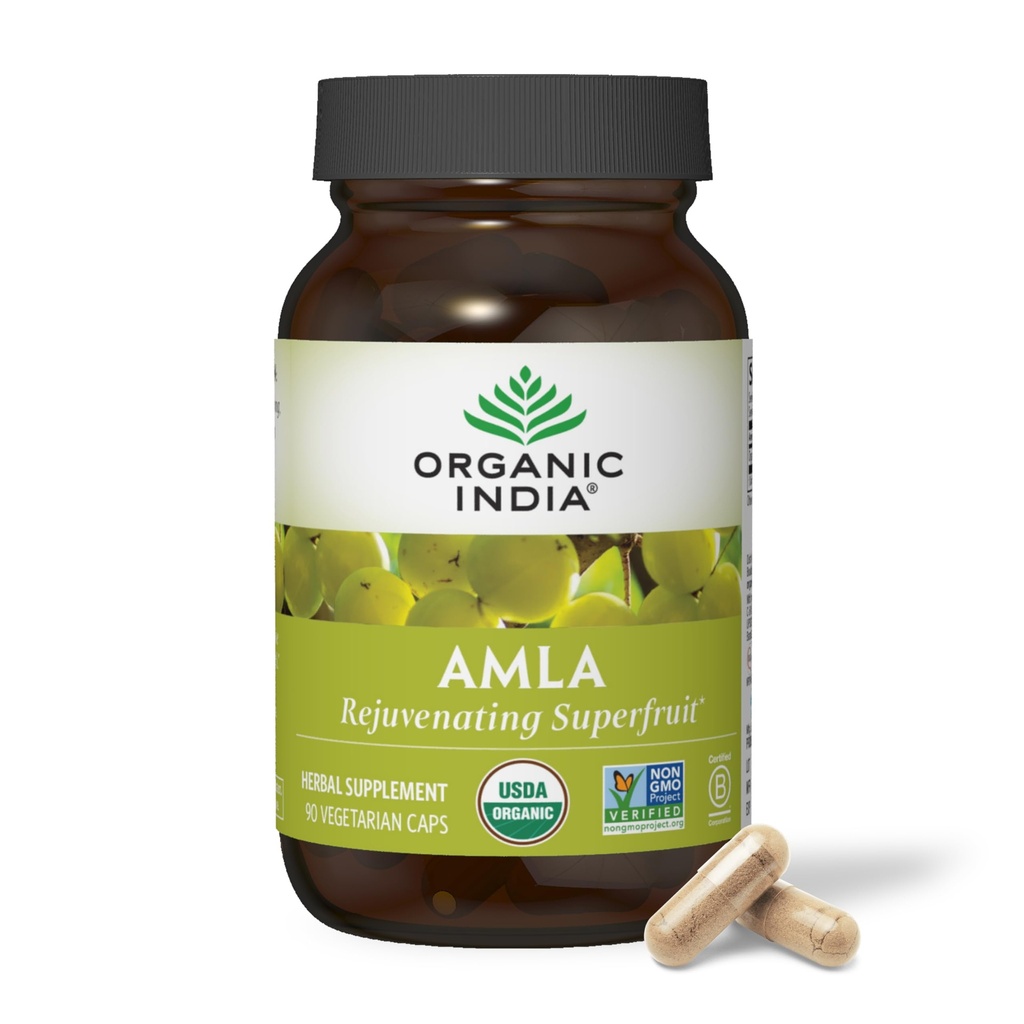 Biologische India Amla Capsules Biologische - Indian Gooseberry Herbal Vitamin Supplement, Amla Supplement, Immune Support, Veganistisch, Glutenvrij, Ayurvedisch, Antioxidant, Non-GMO - 90 Capsules