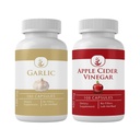PURE ORIGINEEL INGREDIËNTEN Knoflook & Apple Cider Vinegar Capsule bundel (100 capsules elk), Geen additieven of fillers, Lab geverifieerd