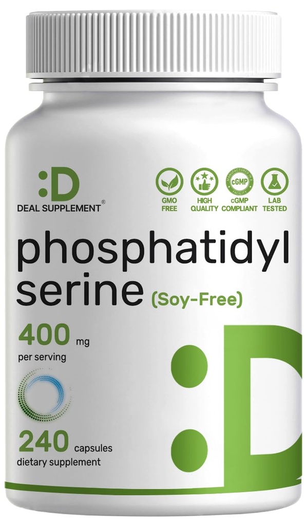 Fosfatidylserine Supplement, 400mg Serving, 240 Capsules 