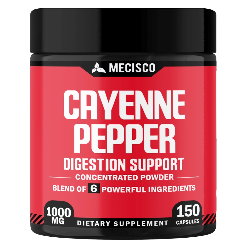 Cayenne Pepper Capsules met gemberwortel, bietenwortel en zwarte peper en meer - 150 capsules - 6in1