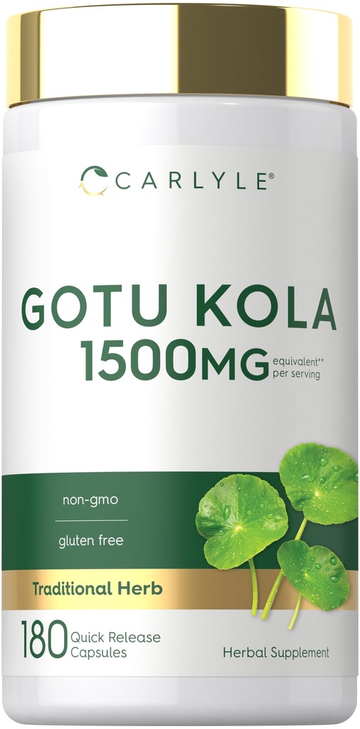 Carlyle Gotu Kola Capsules 1500mg 180 Tellen Niet-GMO, Glutenvrij Traditioneel Kruidenextract
