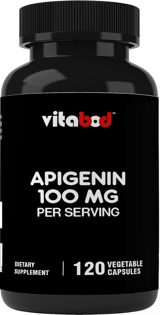 Apigenin 100mg per portie - 120 plantaardige capsules - ruwe plantaardige extract van kamillebloem - niet-gewoontevormende actieve bioflavonoïden en antioxidanten