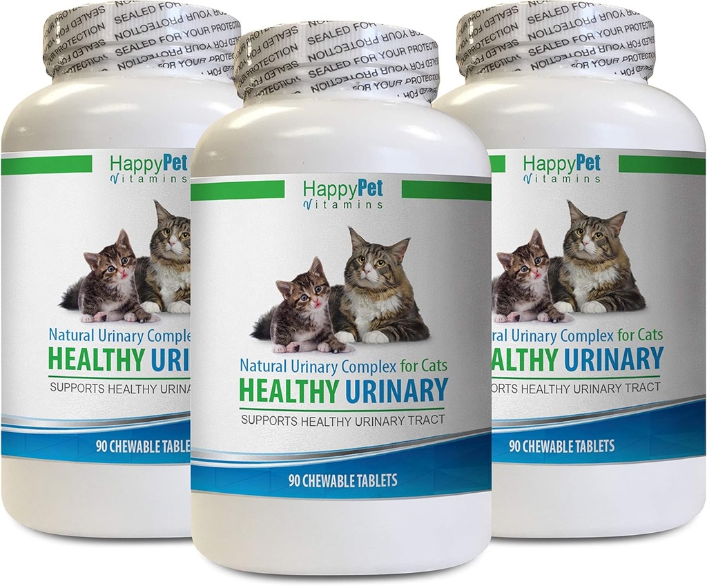 cat Bladder Supplement - CAT Healthy Urinary Complex - UTI Solution - Natural Formula - cat Urinary Health - 3 flessen (270 tabletten)