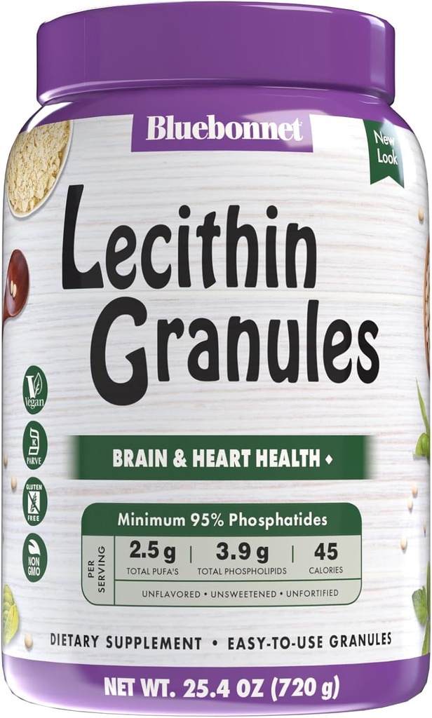 Bluebonnet Nutrition Super Earth Lecithin Granulaat, Afgeleid van niet-GMO soja, Glutenvrij, niet-GMO, Veganistisch, Kosher Gecertificeerd, Geen Suiker Toegevoegd, 25,4 oz, 96 Servers