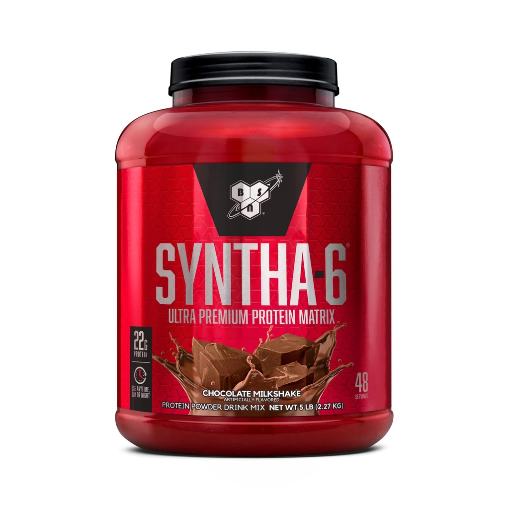 BSN SYNTHA-6 Wei Proteïnepoeder met Micellar Caseïne, Melkeiwitisolaat, Chocolade milkshake, 48 Servers (Verpakking mei Vary)
