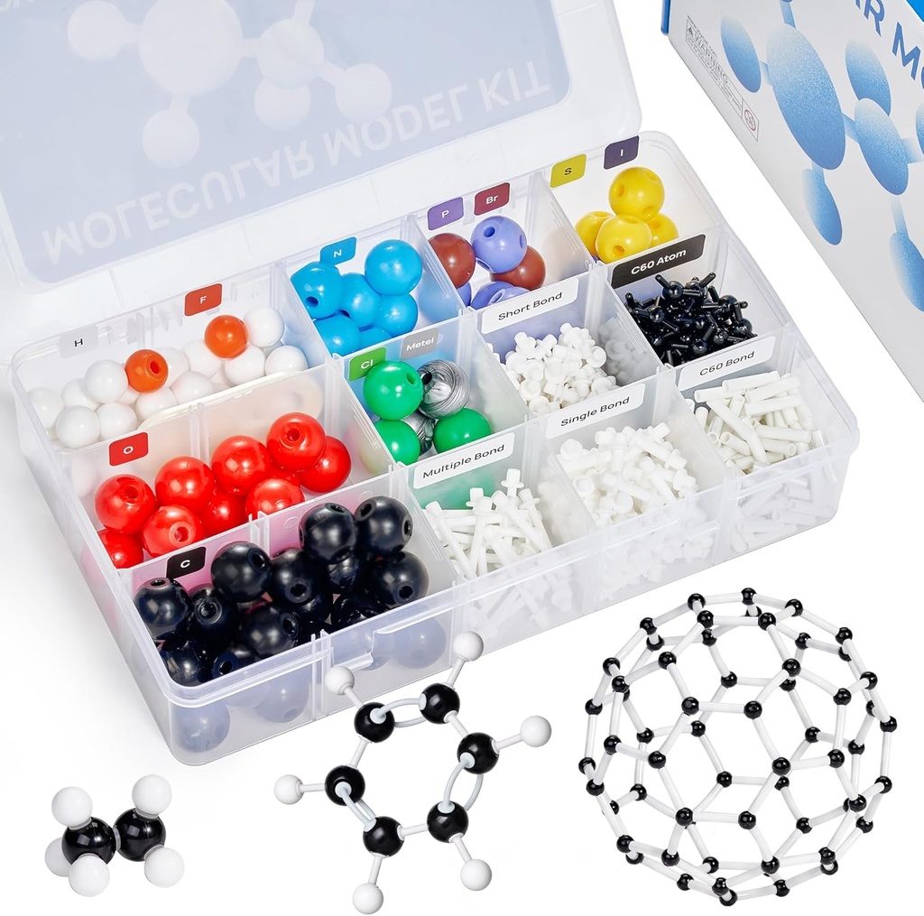 JoyCat Molecular Model Kit (404 stuks), Organische Chemie Molecule Wetenschap Cadeaus voor Ochem en Anorganische Studenten en Leraren
