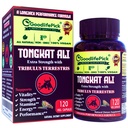 Extra sterke Tongkat Ali met Tribulus Terrestris. Krachtig (100:1) Longjack/Tongkat Ali Extract. 120 Veg Capsules Tongkat Ali voor mannen.Alle natuurlijke, niet-GMO, veganist, geen stearaat, geen rijstpoeder