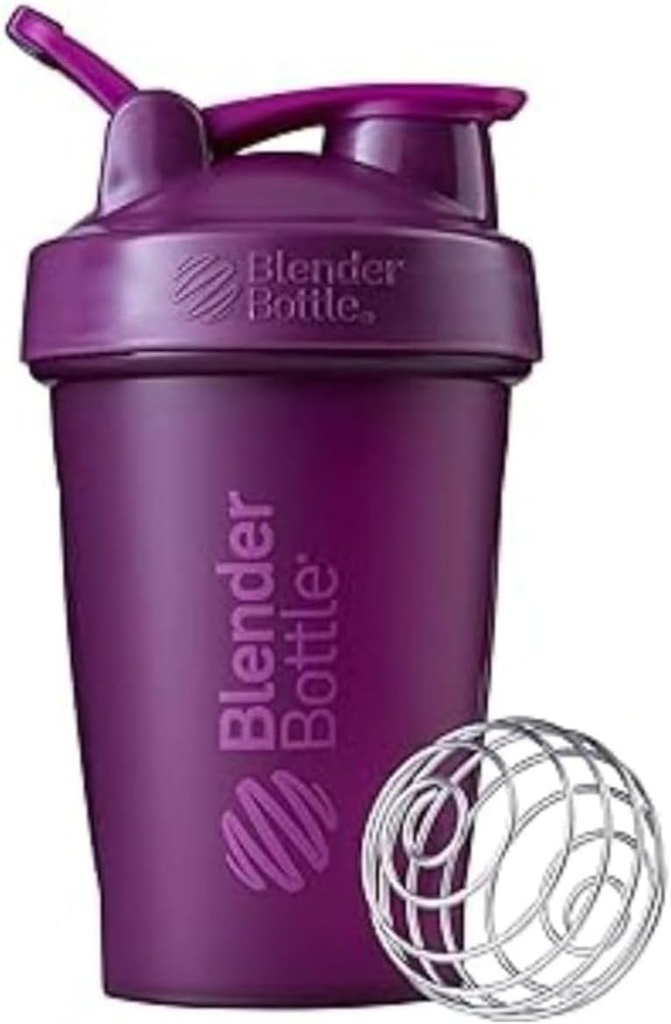 BlenderBattle Classic Shaker Bottle Perfect voor eiwitshakes en pre-workout, 20-Ounce, Plum