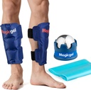 Shin Splint Relief: Hot & Cold Packs, Cryoball & Stretch Bands for Shin Splints | Hot & Cold Therapy for Leg Pain Relief | by Magic Gel
