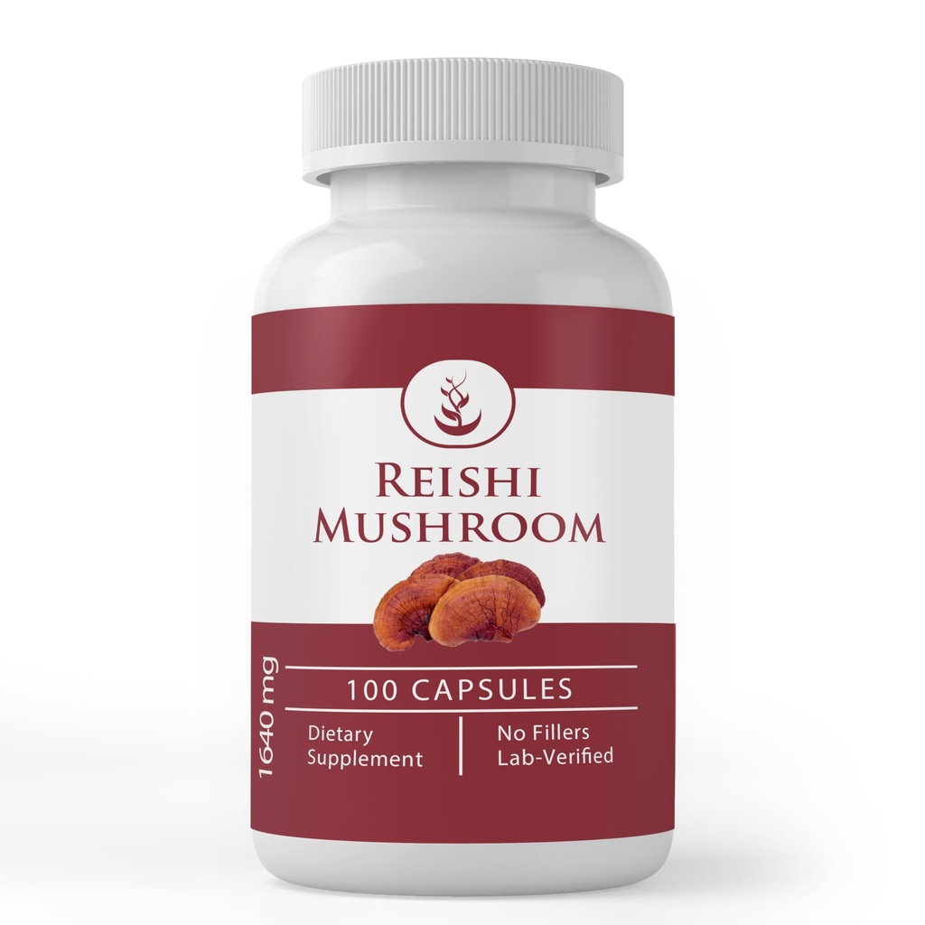 Pure originele ingrediënten Reishi paddo, (100 capsules) Altijd zuiver, Geen additieven of fillers, Lab geverifieerd