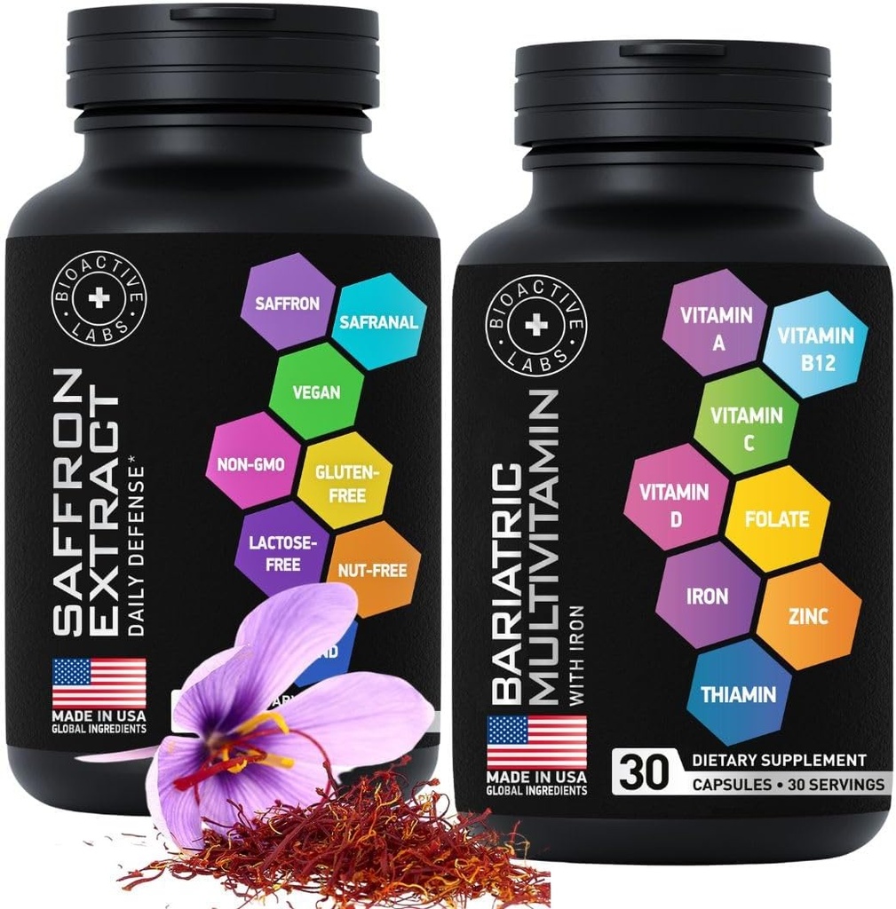 Bariatric Multivitamin with Iron and Optimized Saffron - Body and Mind Bundle