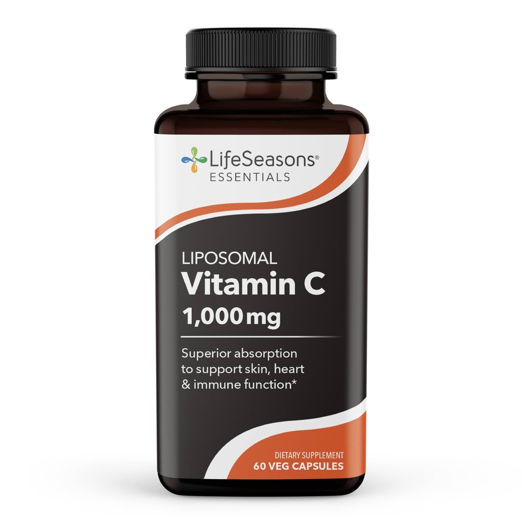 LifeSeasons Essentials Liposomal - Vitamine C Supplement - Ondersteunt huidhart & Boosts Immuniteit - Verbetert collageen productie - Antioxidanten voor stress verlichting - 60 capsules