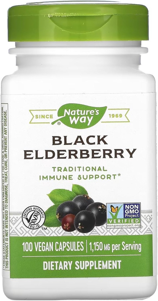 Nature's Way Black Elderberry 100 capsules Verpakking van 3