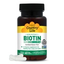 Country Life Vitamines High Potency Biotin 10.000 mcg (10 mg), 60 Tellen - Supplement voor haar, scalp en nagels - Gecertificeerde Glutenvrij