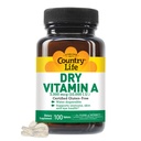 Country Life Vitamine A 10.000 IE - Immune Support, Skin & Eye Health Supplement, Certified Gluten-Free, Vegan, Halal, Kosher, 50% Beta-Caroteen & 50% Retinyl Palmitate, Easy Absorptie - 100 tabletten
