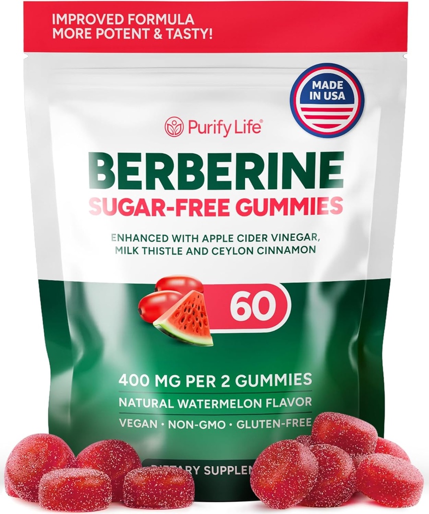 Keto Berberine Complex Gummies (Sugar-Free) w Ceylon Cinnamon, Milk Thistle, ACV [AMPK Metabole Activator] Berberine Supplement voor Metabolisme, Gut Health, Vasten, Natuurlijke Energie - 3rd Party Tested