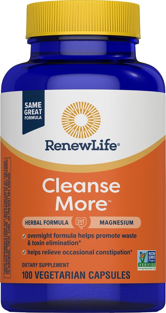 Vernieuwen Life Detox Reinigen Meer, Vermindert opgeblazen gevoel en herstelt Regularity, Overnight Constipatie Relief, Soja, Zuivel en glutenvrij, 100 Capsules