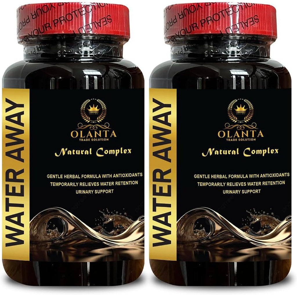 Water Away Pills - Natural Water Supplement, Water Retention and Flushing, Aids, Diuretic Formula, Reduce Excess Water - 2 Bottles 120 Capsules