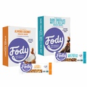 Fody Foods Snack Bars Variety Pack, 1,41 Oz (pakket van 24), Amandelnoot en donkere chocoladenoten en zeezout, eiwitrepen, lage FODMAP, Gut & IBS Vriendelijk, Veganistisch, Lactosevrij, Non-GMO, Glutenvrij