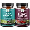 Bundel van Lever Reiniging Detox & Reparatie - Melkdistel met Dandelion Wortel Choline Beetwortel Artichoke Extract en geavanceerde nierondersteuning - Cranberry Extract met Uva Ursi Stinging Nettle Astragalus